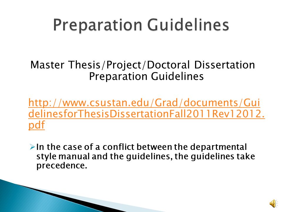 Thesis preparation and thesis examination regulations